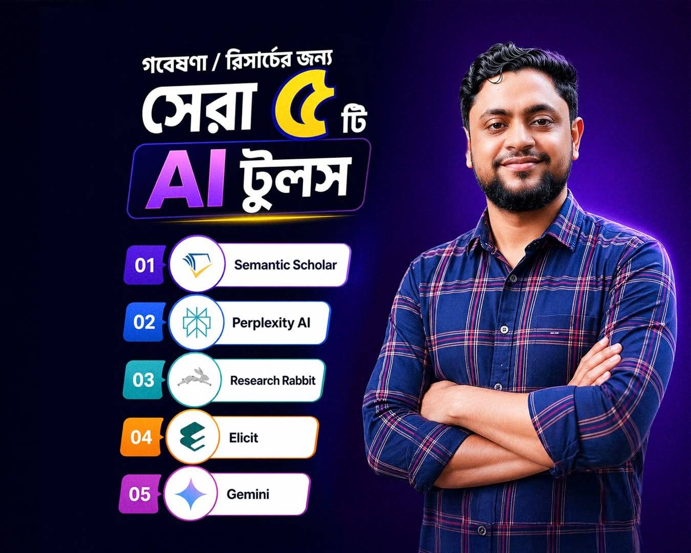 গবেষণা ও রিচার্সের জন্য সেরা ৫ টি AI টুলস